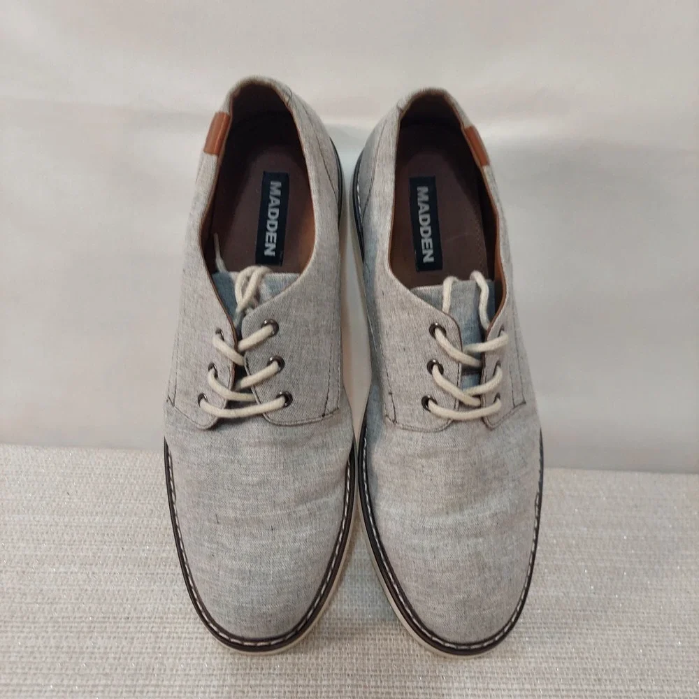 Madden Steve Canvas Lace Up Oxford Men's Size 9M Grey Disit‎